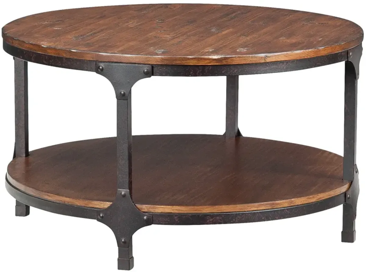 | Abbott Distressed Pine Round Coffee Table