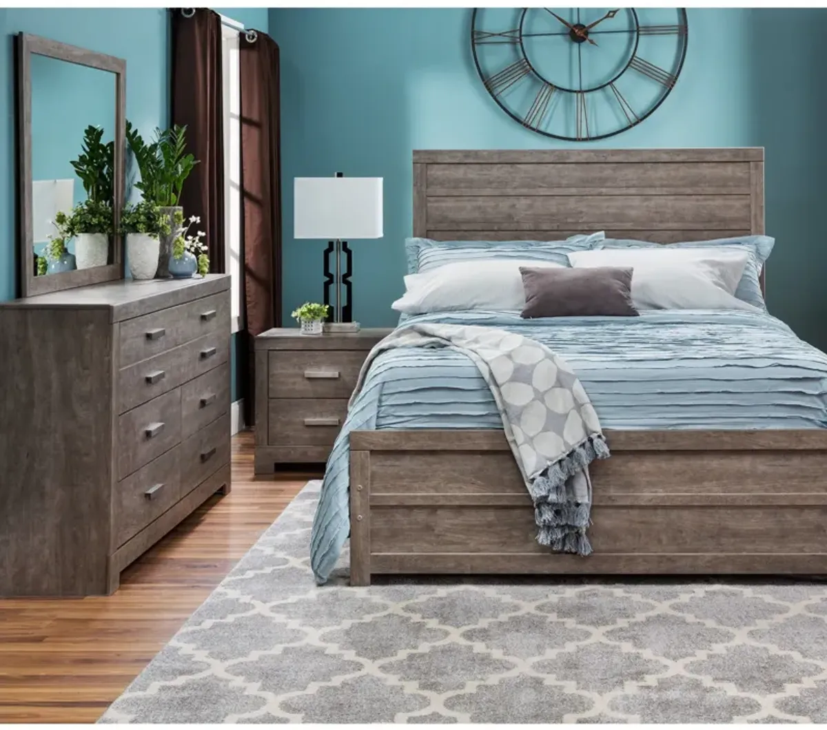 Ashley Furniture | Queen Culverbach 4 Piece Room | Driftwood