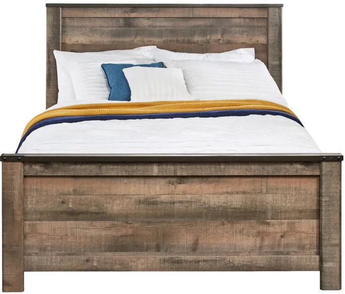 Trinell Rustic Plank Full Panel Bed