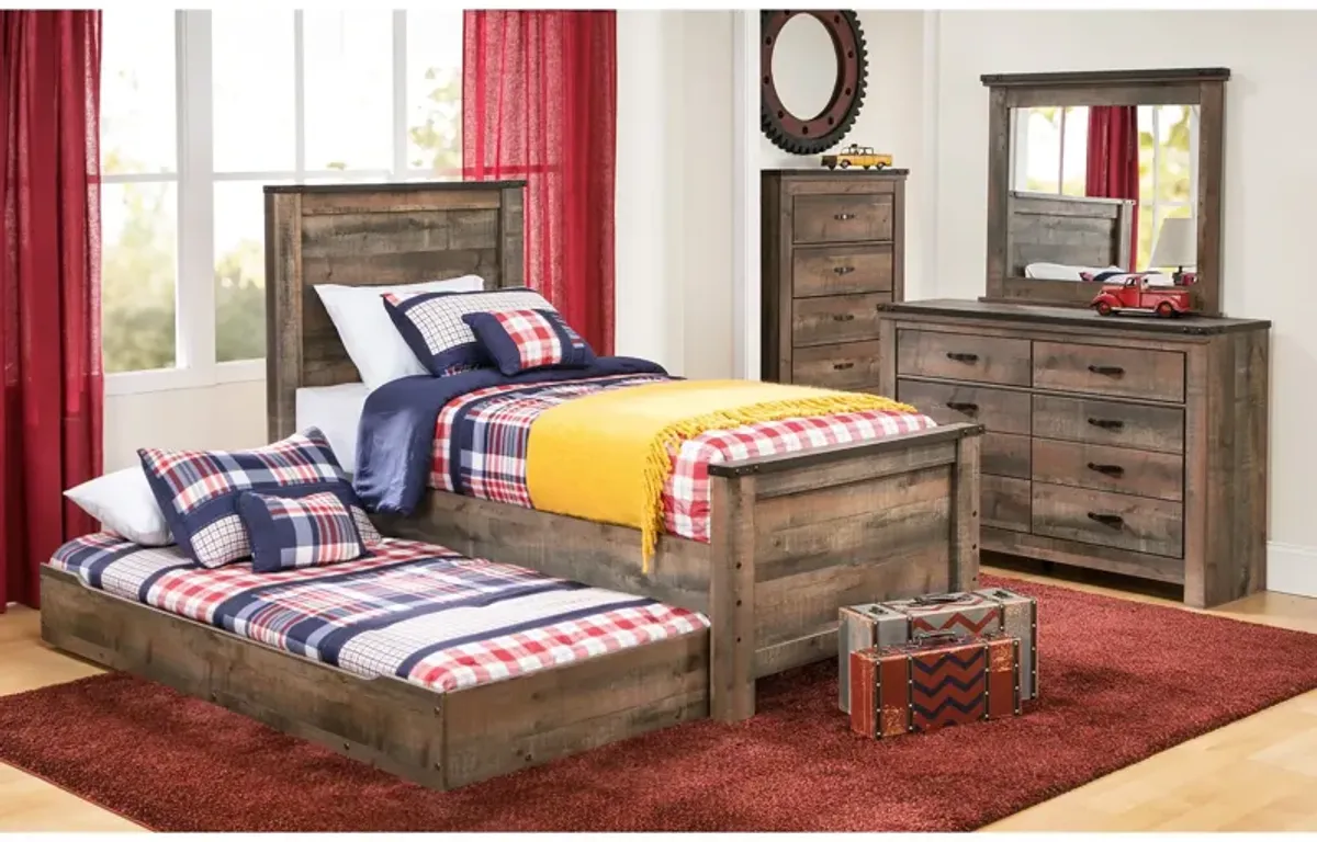 Trinell Panel Bed with Twin Trundle