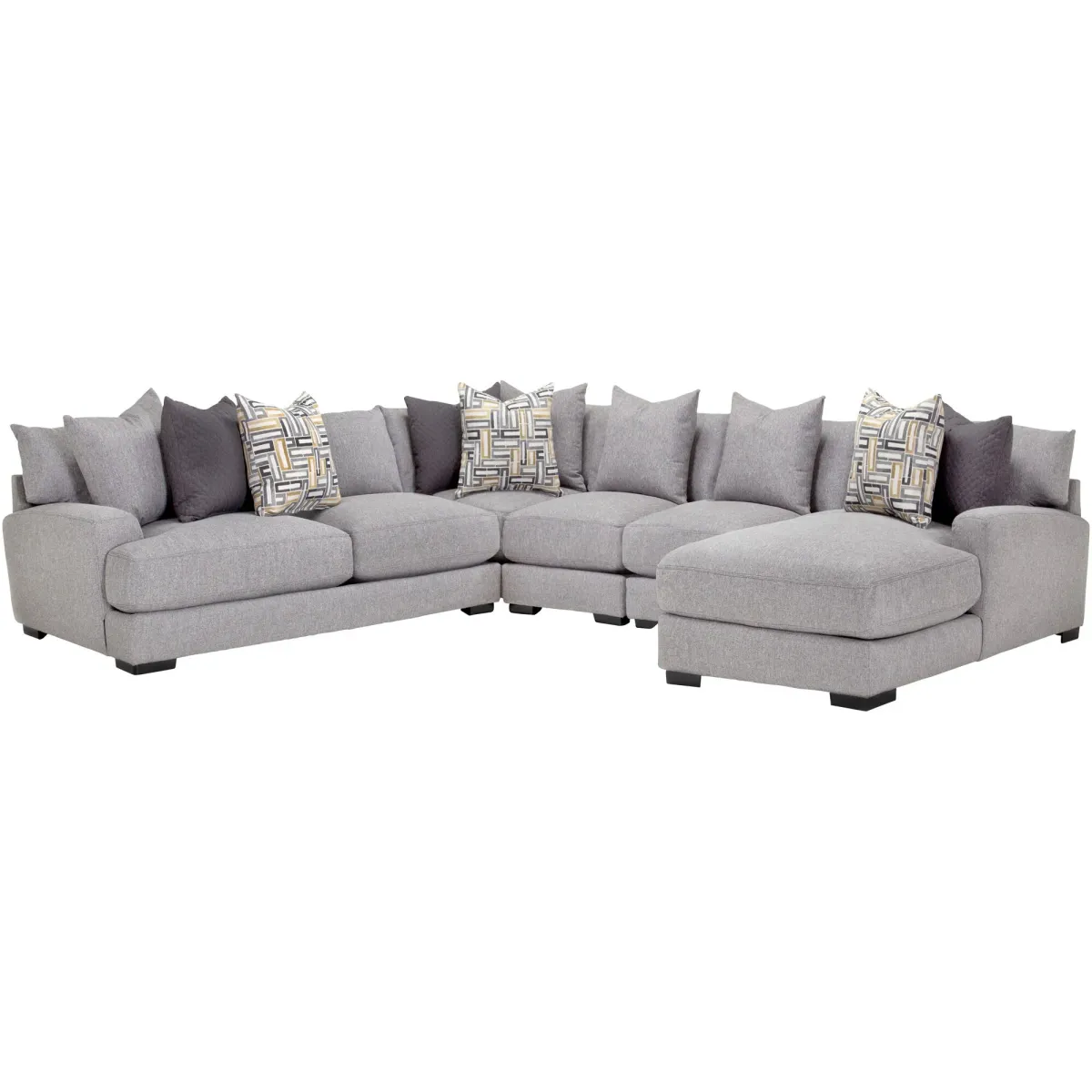 Wake 5 Piece Right Chaise Sectional