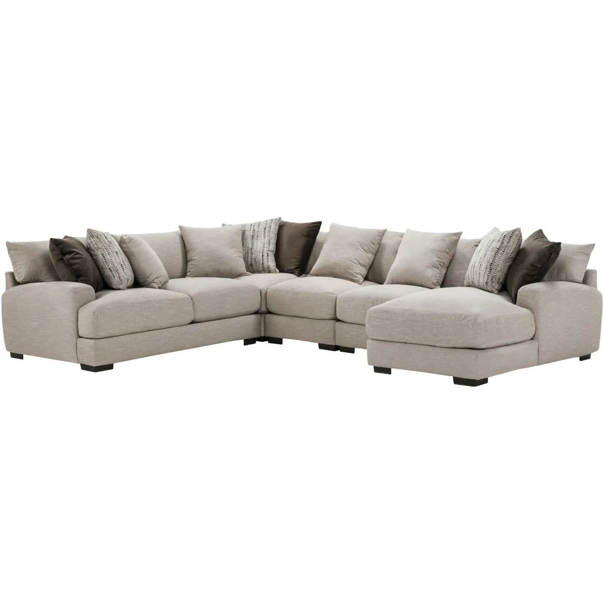 Wake 5 Piece Right Chaise Sectional