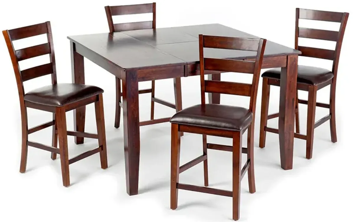 | Kona 5 Piece Ladder Back Counter Dining Set | Raisin