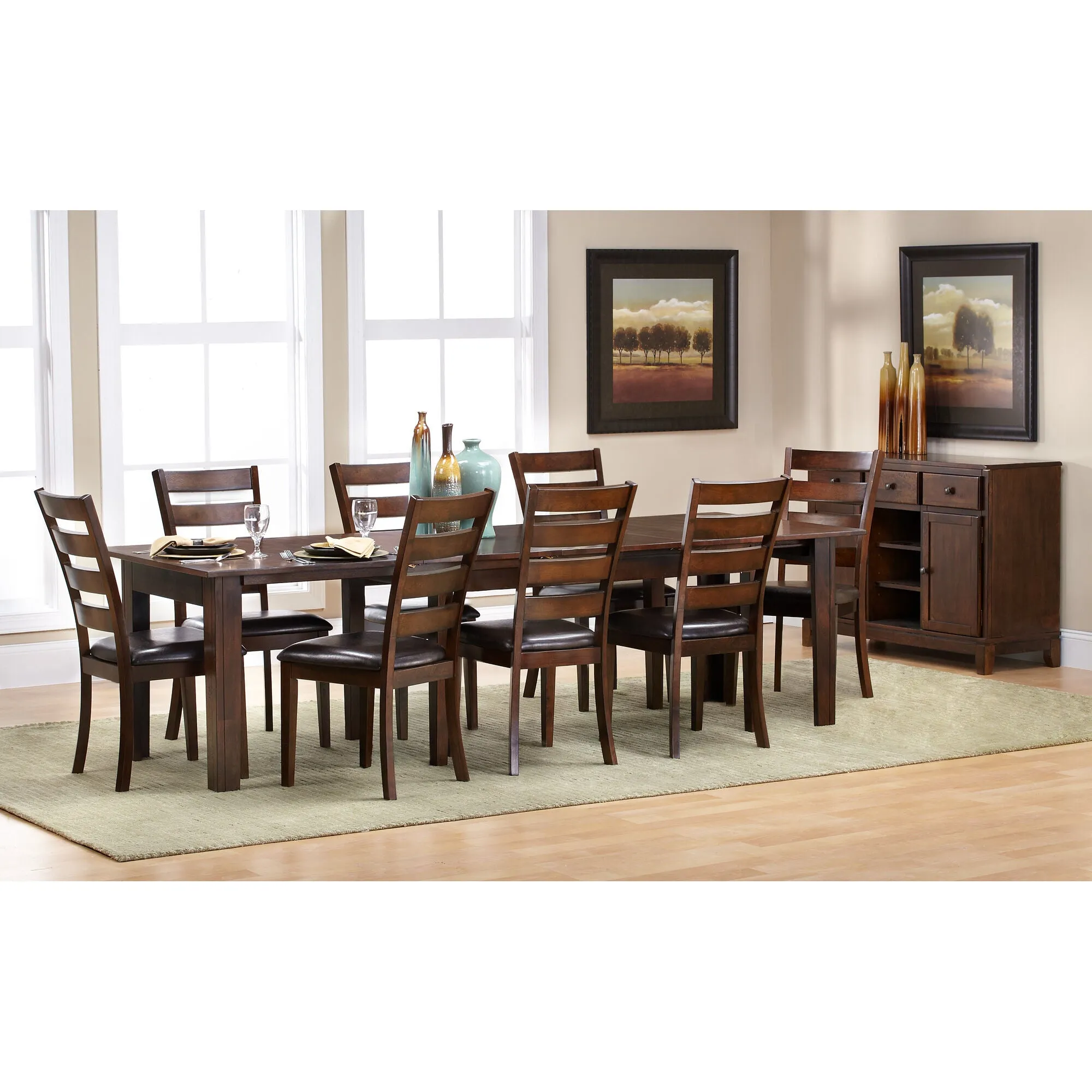 Intercon | Kona 9 Piece Ladder Back Dining Set | Raisin