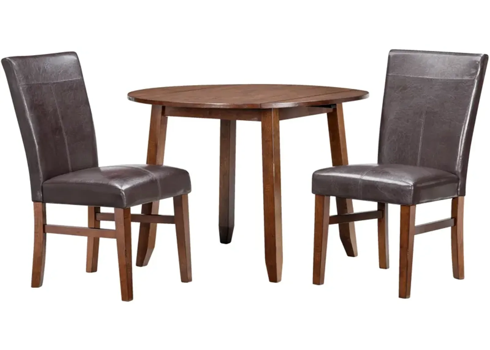 | Kona 3 Piece Parson Drop Leaf Dining Set | Raisin