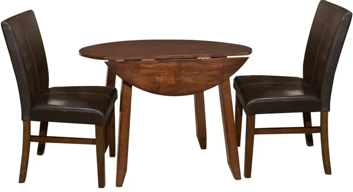 Kona 3 Piece Parson Drop Leaf Dining Set