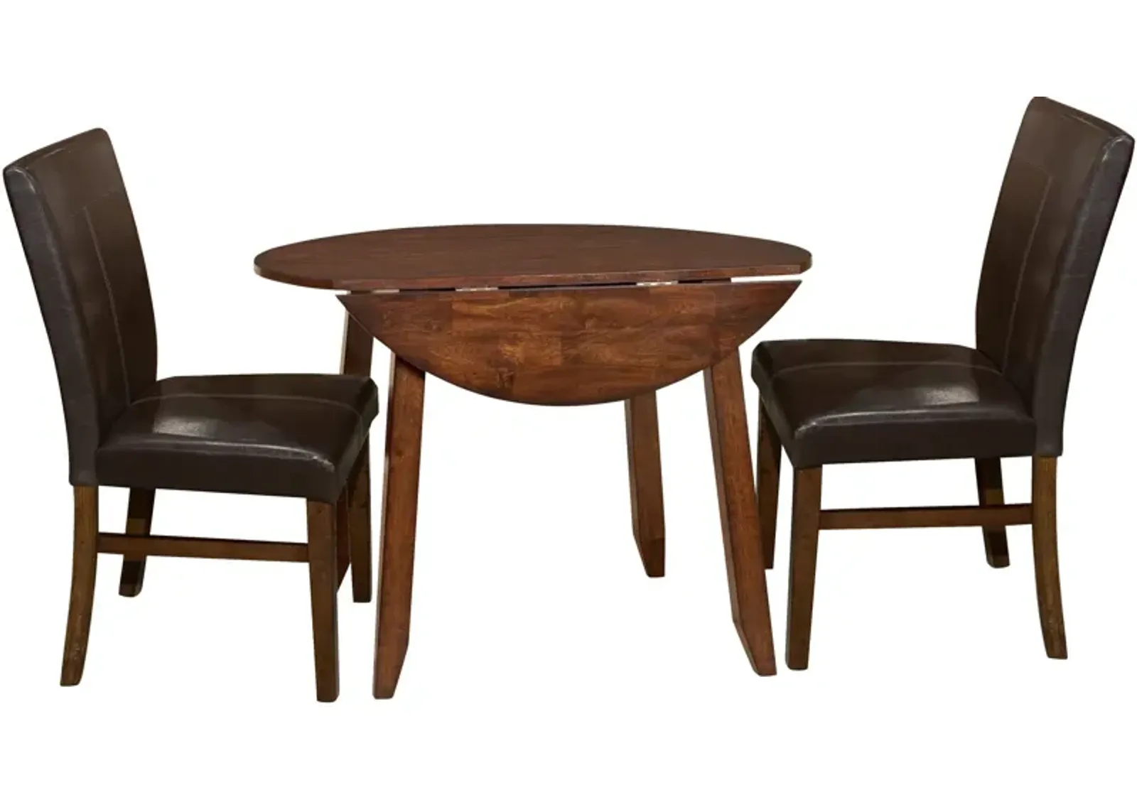 | Kona 3 Piece Parson Drop Leaf Dining Set | Raisin