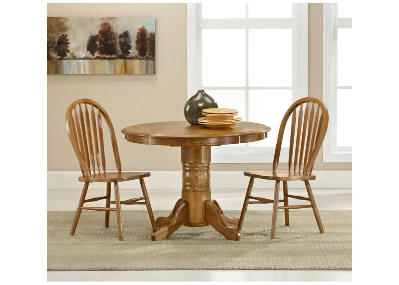 | Jefferson 3 Piece Arrow Drop Leaf Dining Set | Chestnut