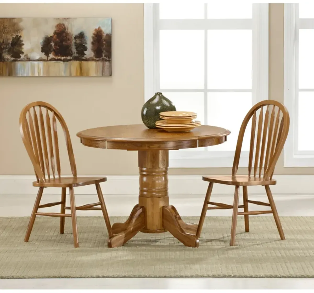 | Jefferson 3 Piece Arrow Drop Leaf Dining Set | Chestnut