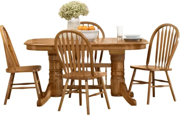 Intercon Jefferson 5 Piece Arrow Back Trestle Set