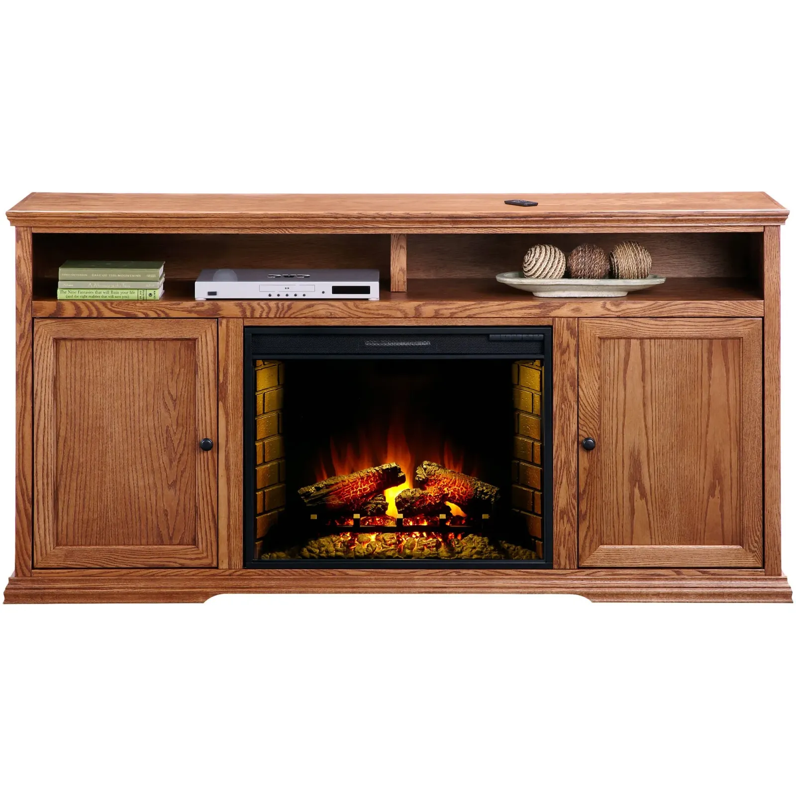 Chambers 72 Inch High boy Fireplace Console