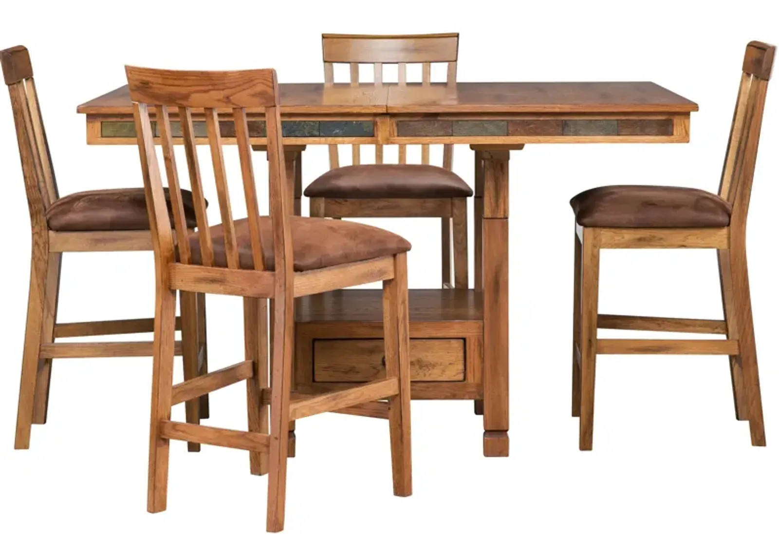 | Sedona 5 Piece Counter Dining Set | Rustic Oak