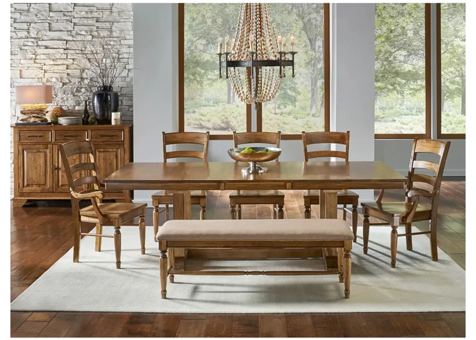 Bennett 5 Piece Trestle Dining Set