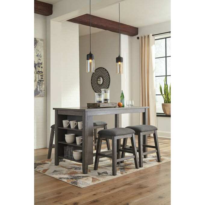 Caitbrook Gray 5 Piece Backless Counter Dining Set