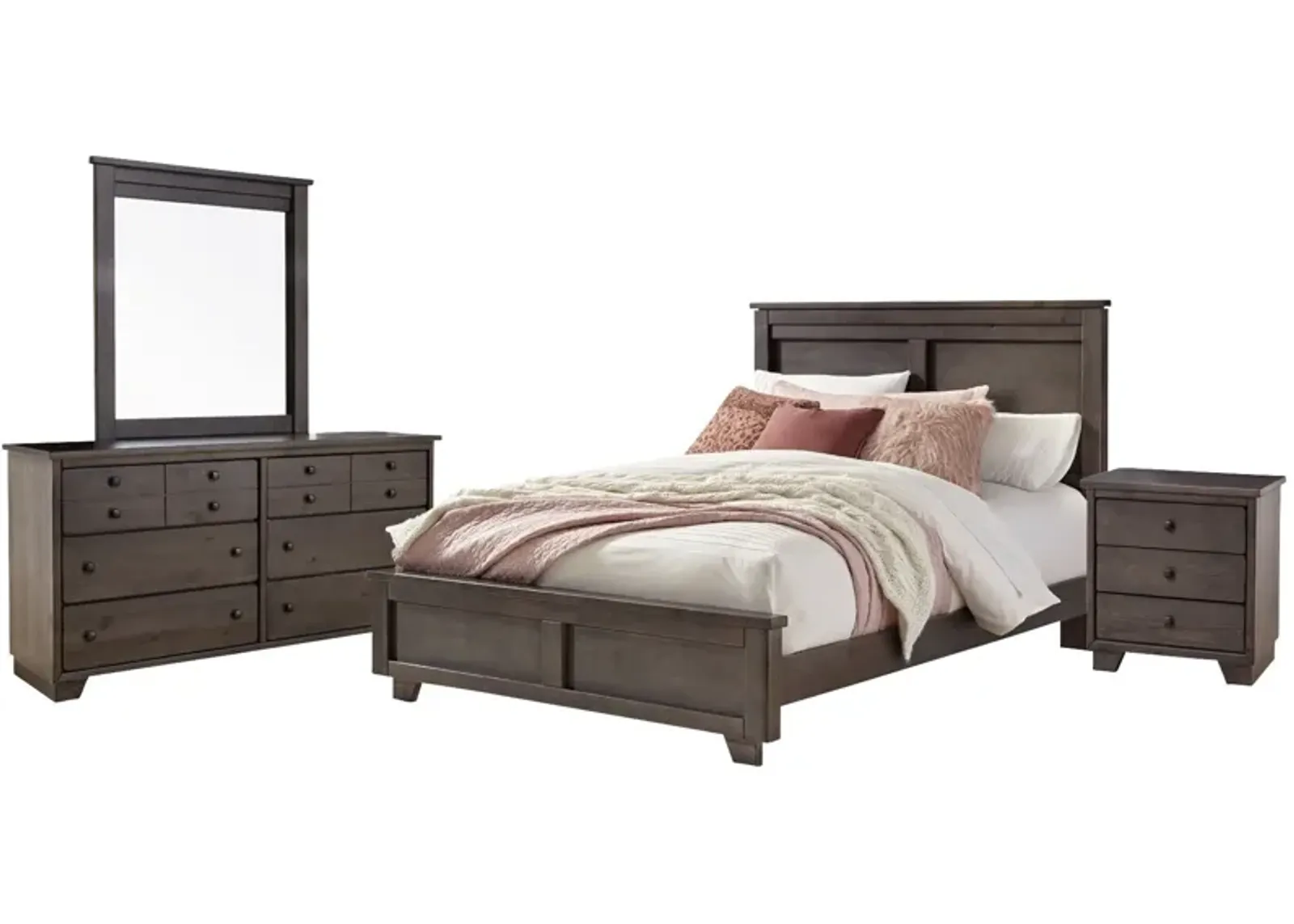 | Queen Diego 4 Piece Room Group | Dark Gray