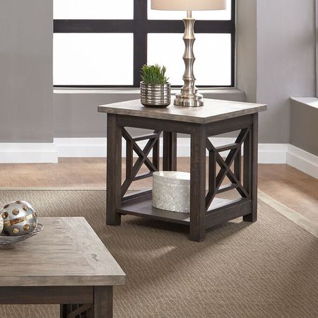 Heatherbrook Charcoal End Table