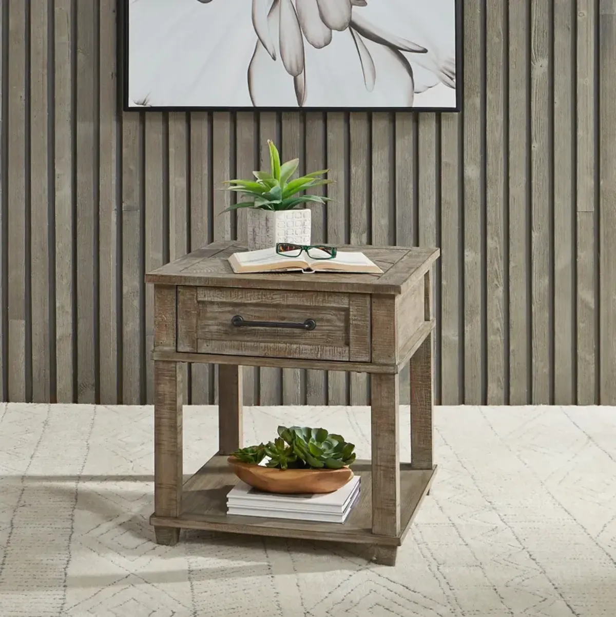 | Parkland Falls End Table | Weathered Taupe