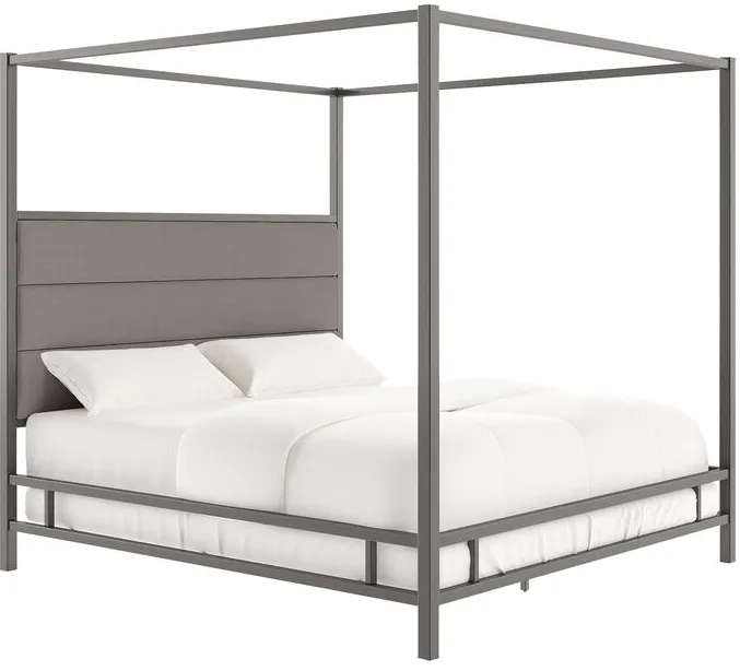 Picasso Black Nickel King Canopy Bed