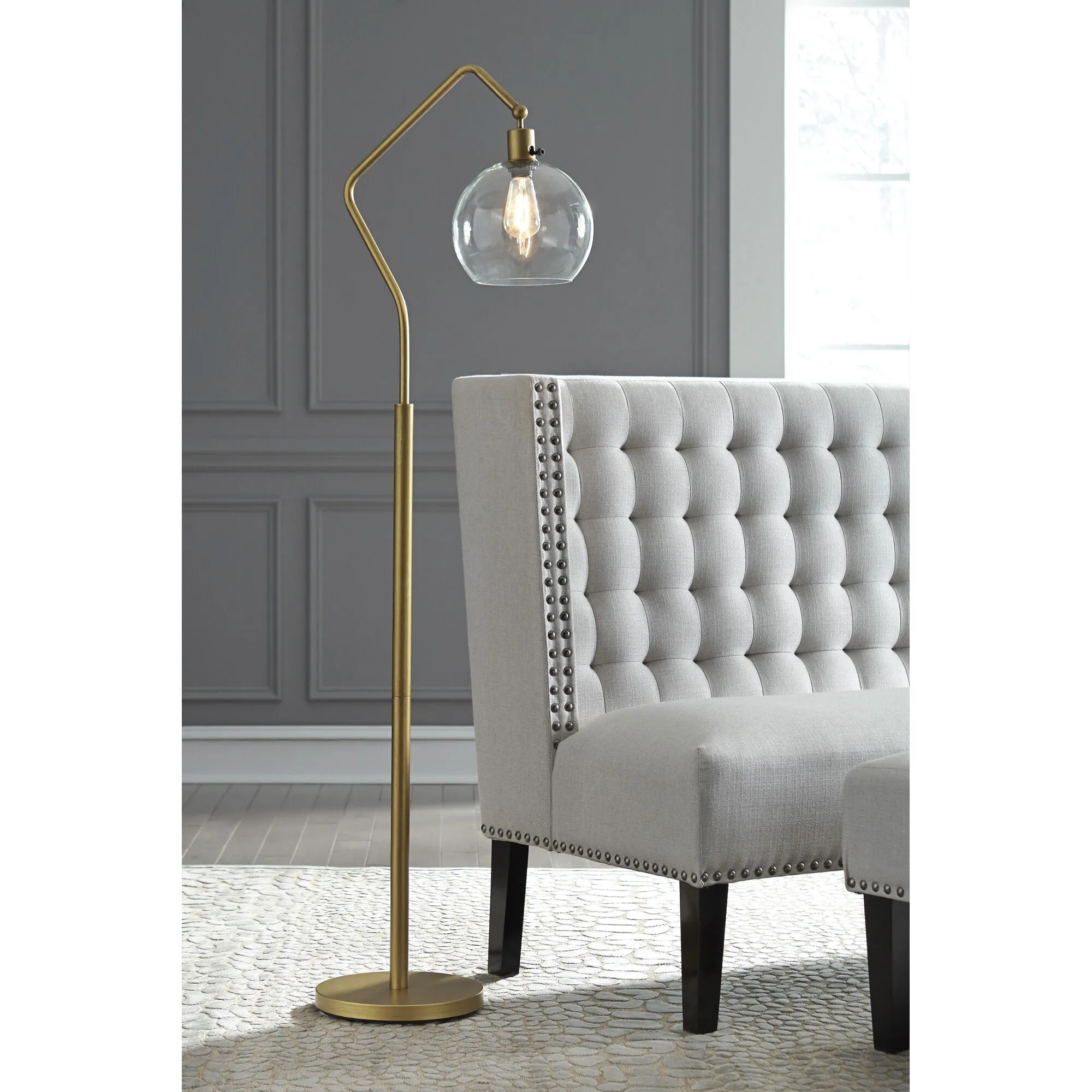 Ashley Furniture | Marilee Floor Lamp | Antique Brass