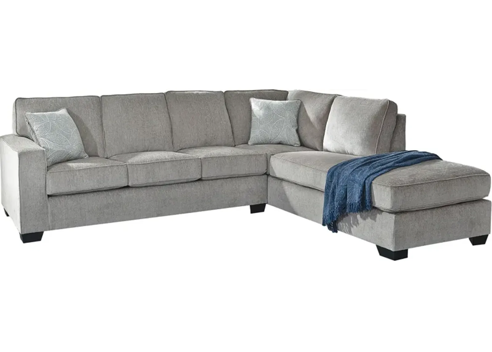 Ashley Furniture | Full Riles Right Chaise Sleeper Sectional | Alloy