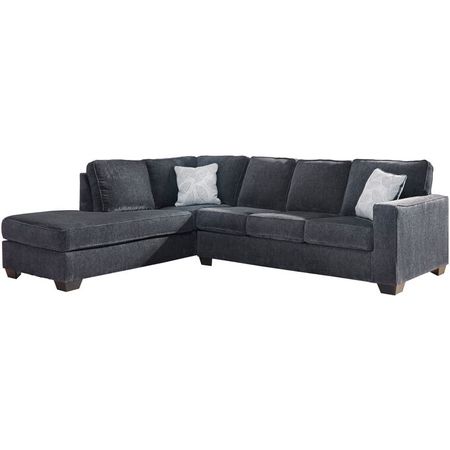 Riles Slate Left Chaise Sleeper Sectional Sofa