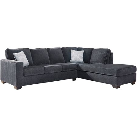 Riles Slate Right Chaise Sleeper Sectional Sofa