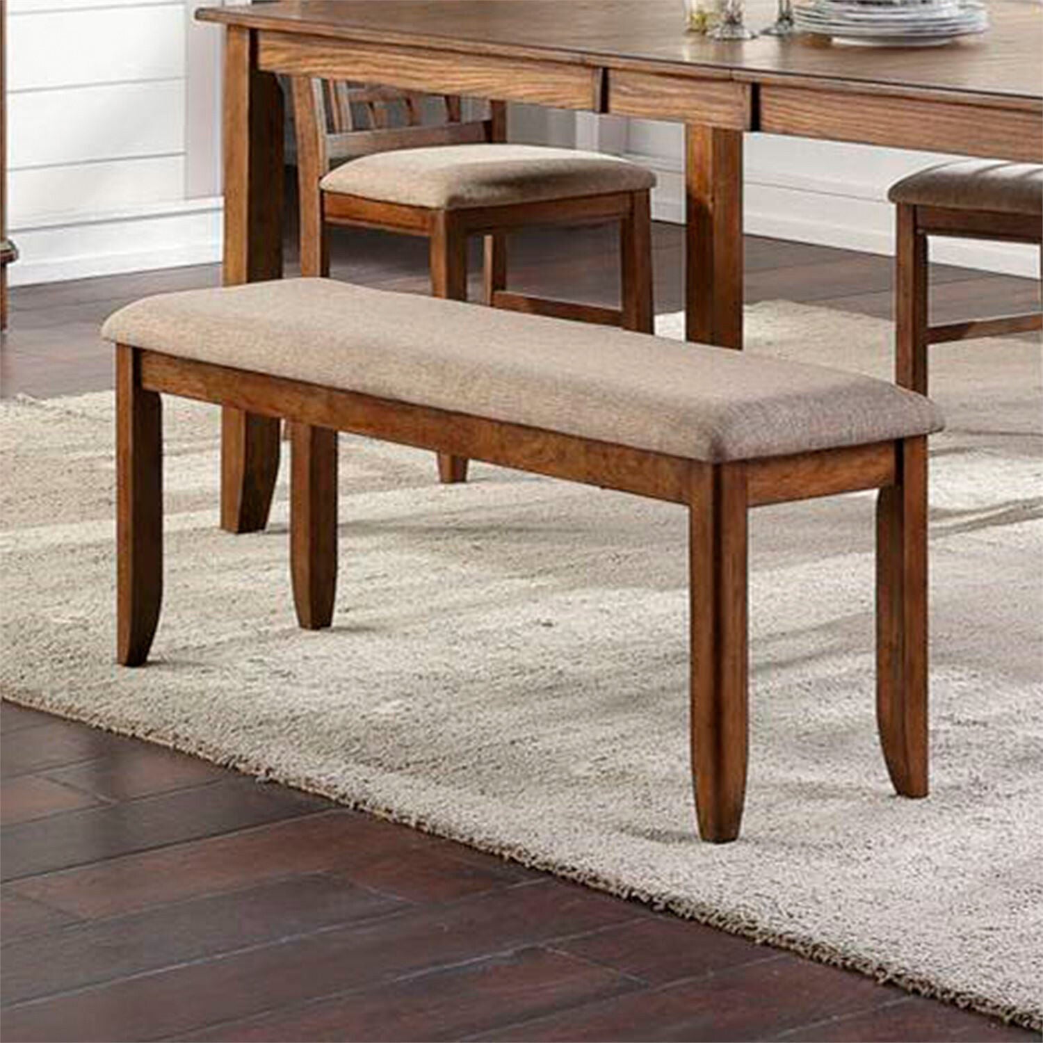 Liberty Furniture | Santa Rosa II Upholstered Dining Bench | Antique Honey