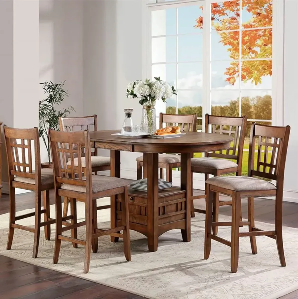 | Santa Rosa II 5 Piece Pub Dining Set | Antique Honey