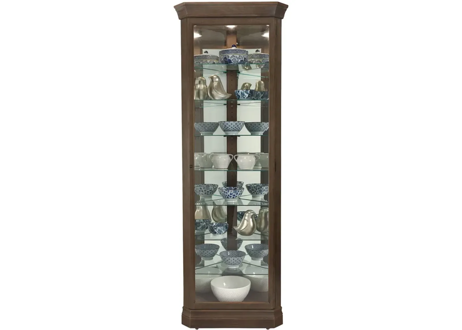 | Delia Corner Curio Cabinet | Aged Auburn