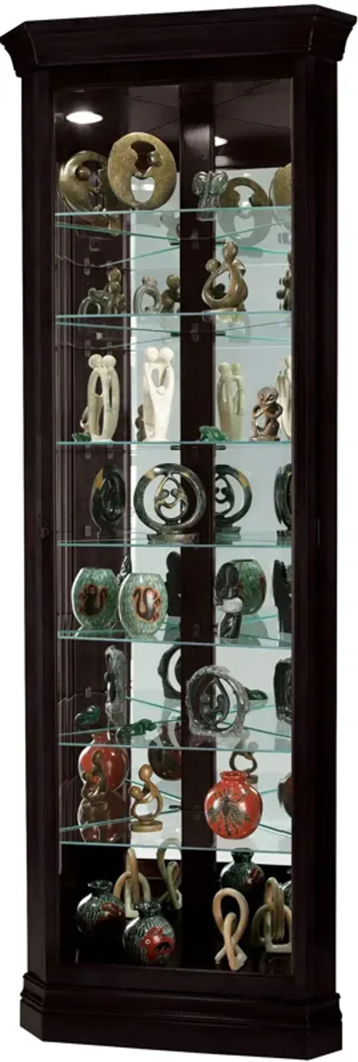 | Duane Corner Curio Cabinet | Black Satin