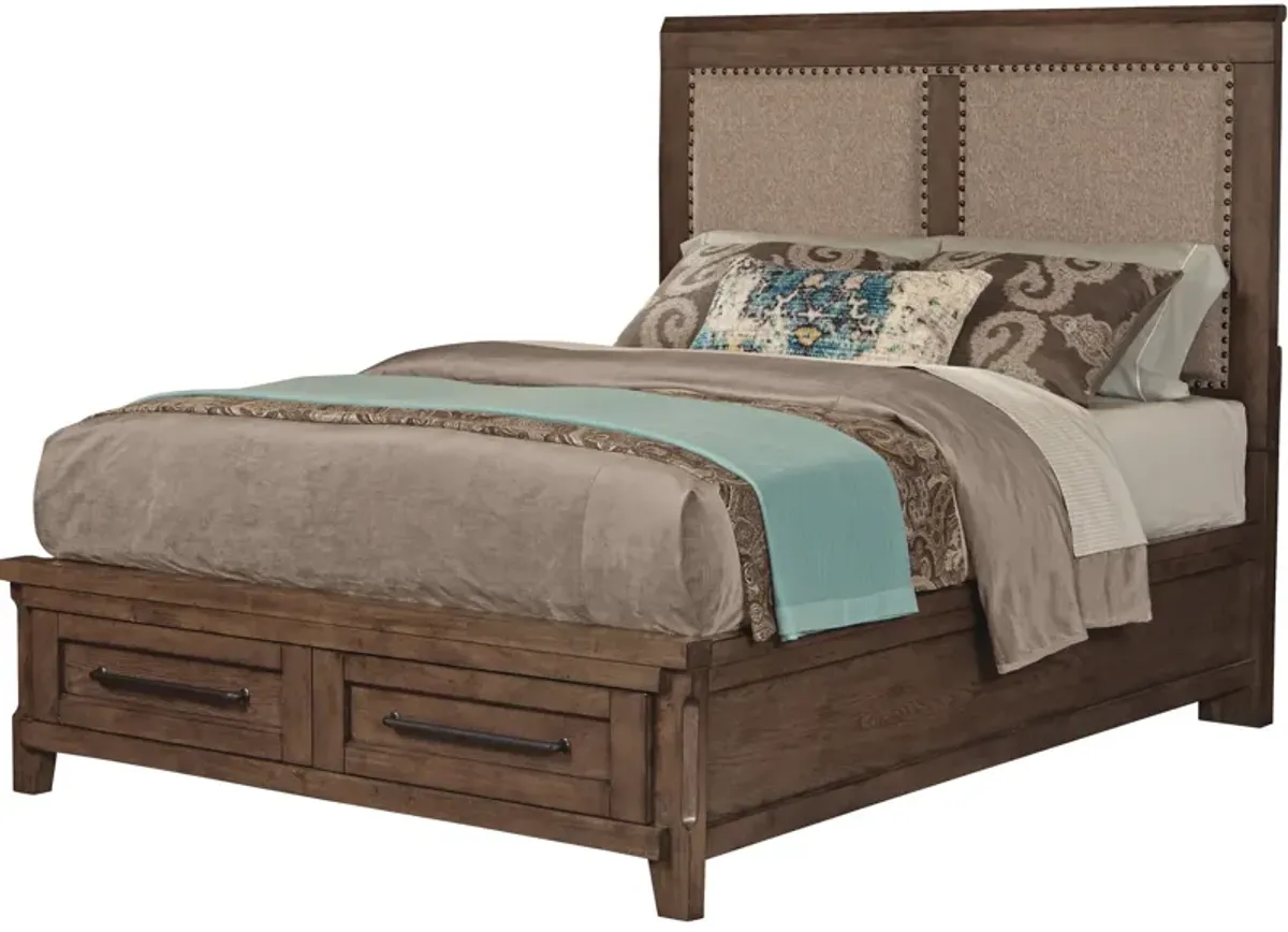 Patches Upholstered Panel Bed