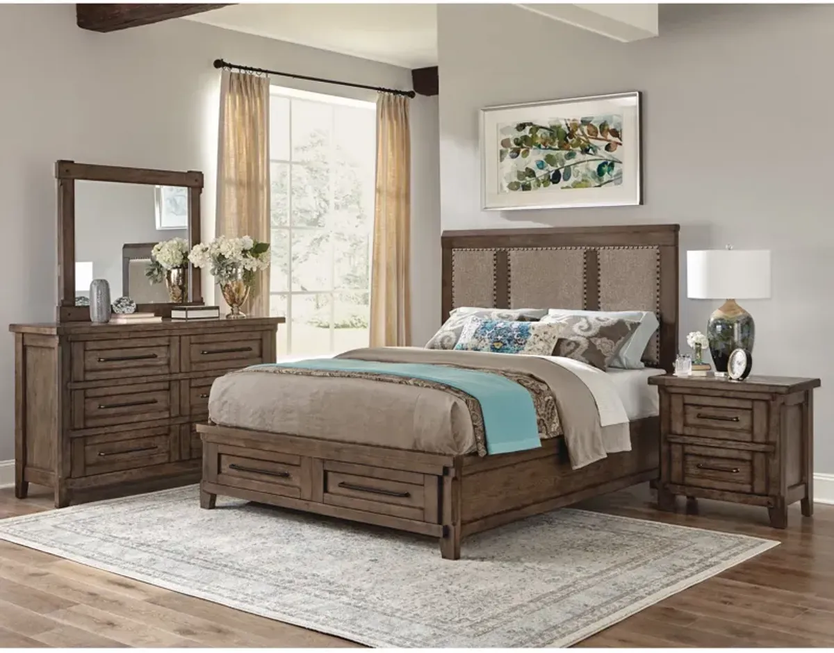 Patches Upholstered Storage Bed