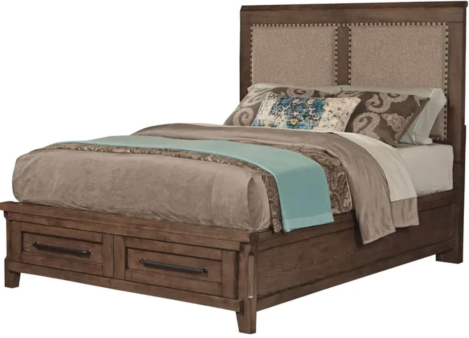 Patches Upholstered Storage Bed