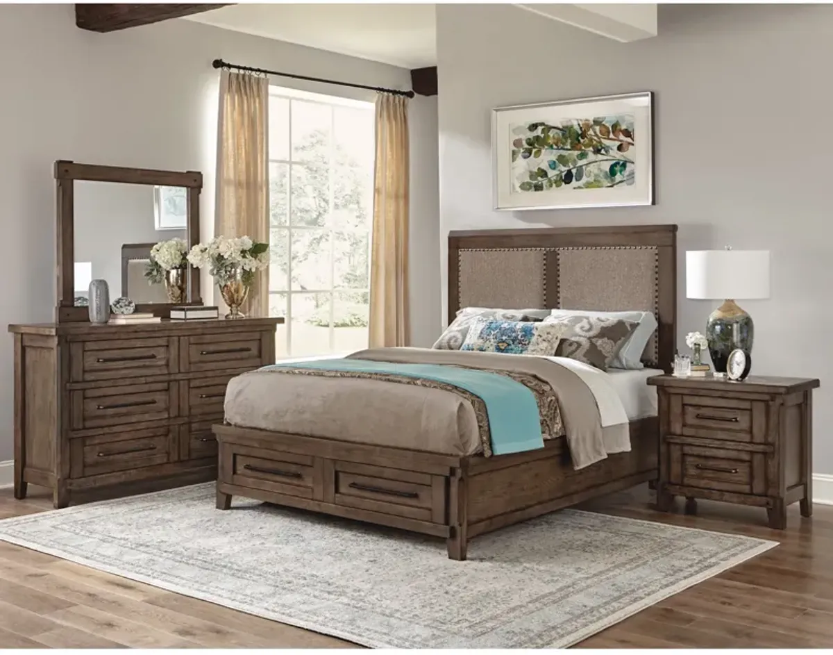 Patches Upholstered Storage Bed