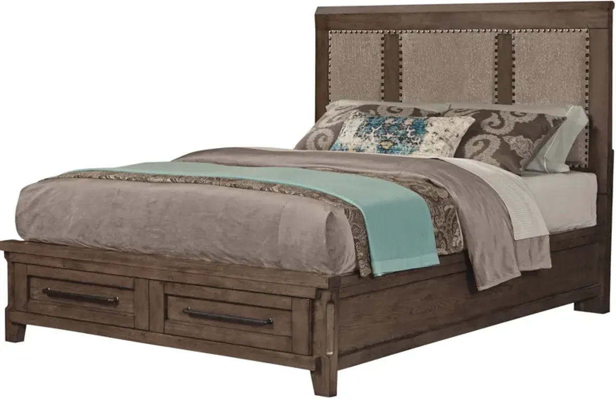 Patches Upholstered Storage Bed