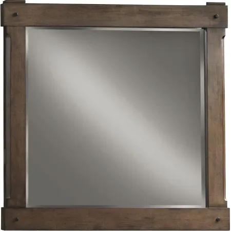 Patches Gray Brown Landscape Mirror