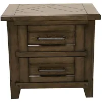 Patches Gray Brown Nightstand