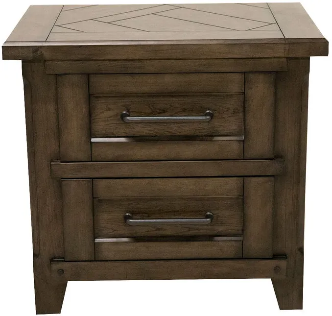 Patches Gray Brown Nightstand