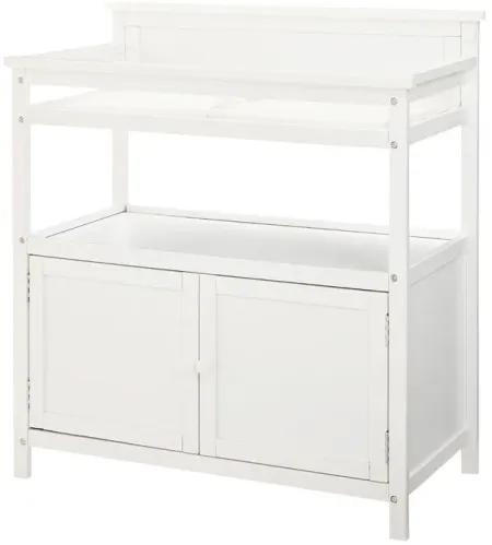Emery White Changing Table with Doors