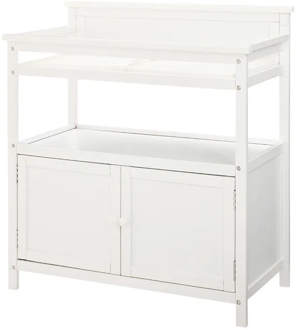 Emery White Changing Table with Doors