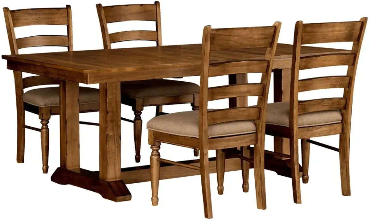 Bennett 5 Piece Upholstered Trestle Dining Set