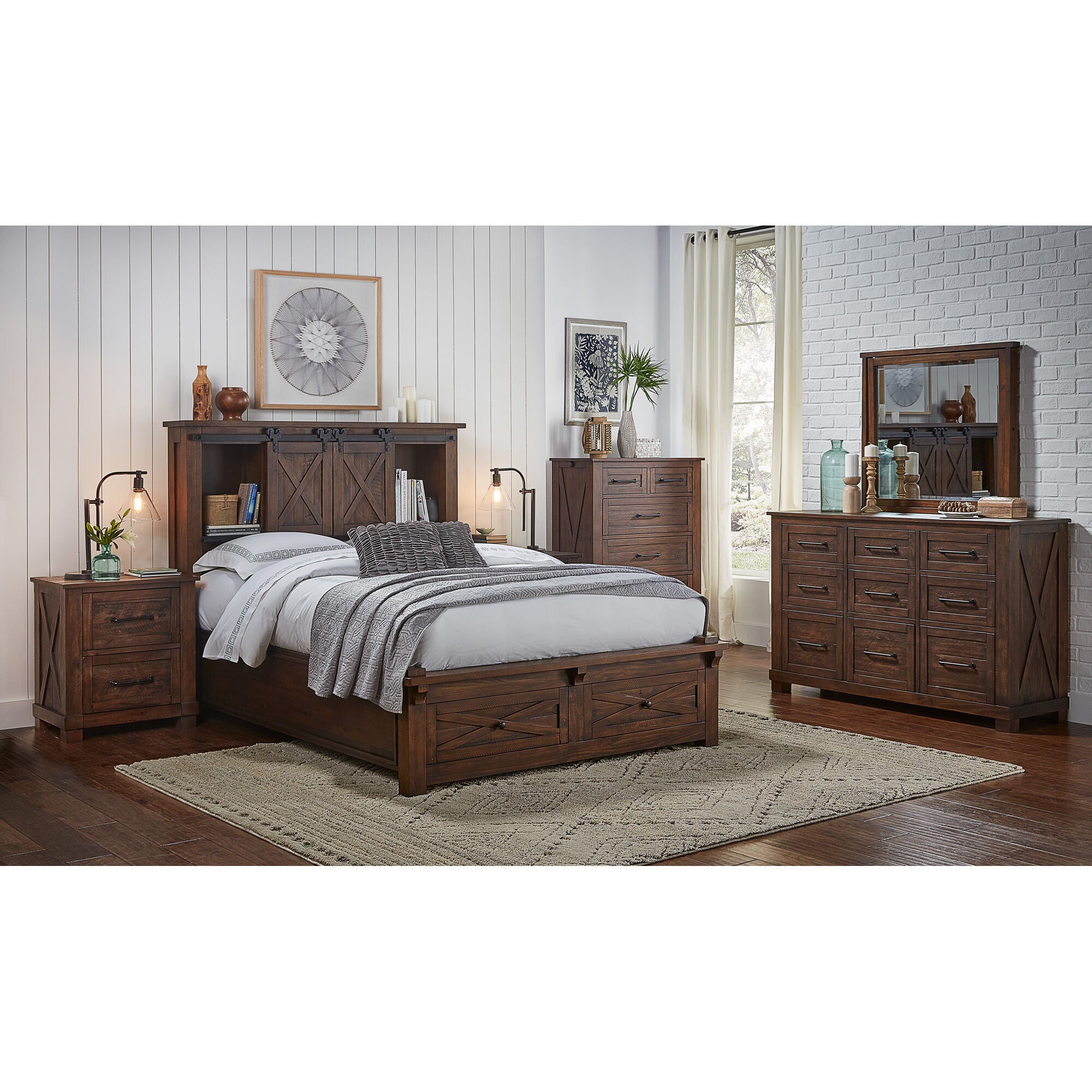 A America | King Sun Valley Storage Bed | Rustic Timber