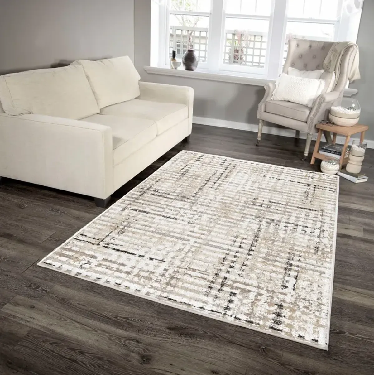 Adagio Griddle White Rug