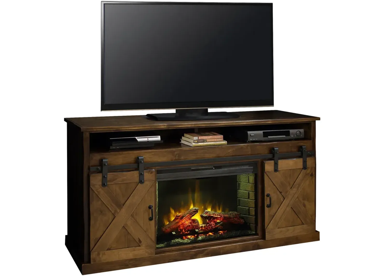 | Farmhouse 66" Fireplace Console | Aged Whiskey