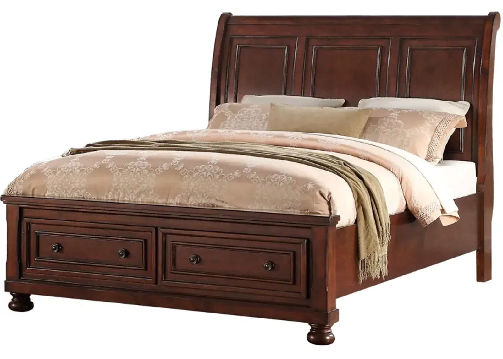 | King Sophia Sleigh Bed | Cherry