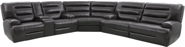 Man-Wah Cheers Triton Gray 3 Piece Power Plus Reclining Sectional