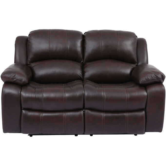 Ender Brown Leather Power+ Reclining Loveseat Sofa