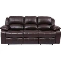 Ender Brown Leather Reclining Sofa