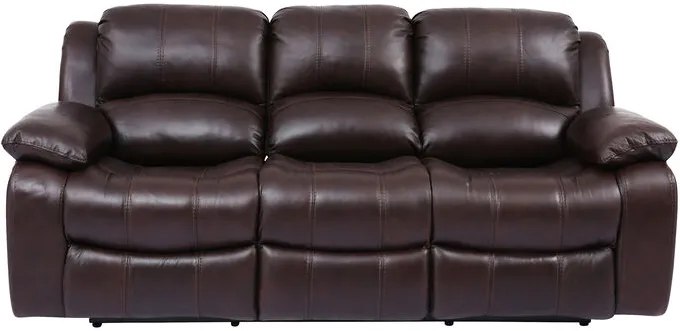 Ender Brown Leather Reclining Sofa