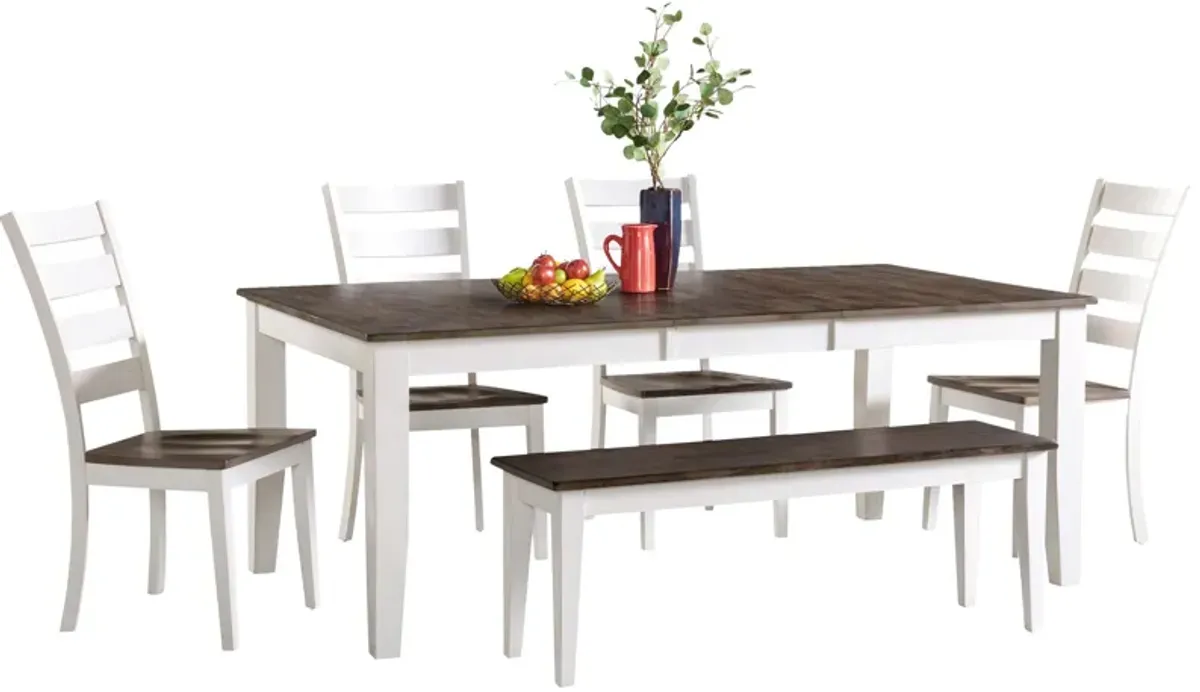 | Kona 5 Piece Ladder Back Dining Set | Gray